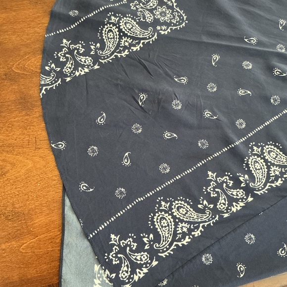 NEW Theory Sopheena Bandana 100% Silk Maxi Skirt In Navy Ivory *damage* - Picture 13 of 15
